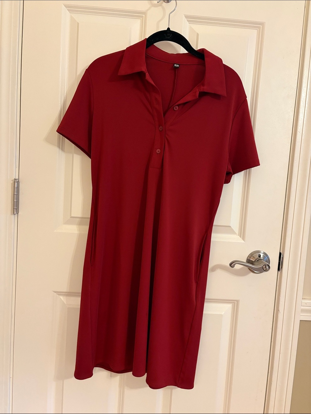 Uniqlo Burgundy Polo-Style Mini Dress